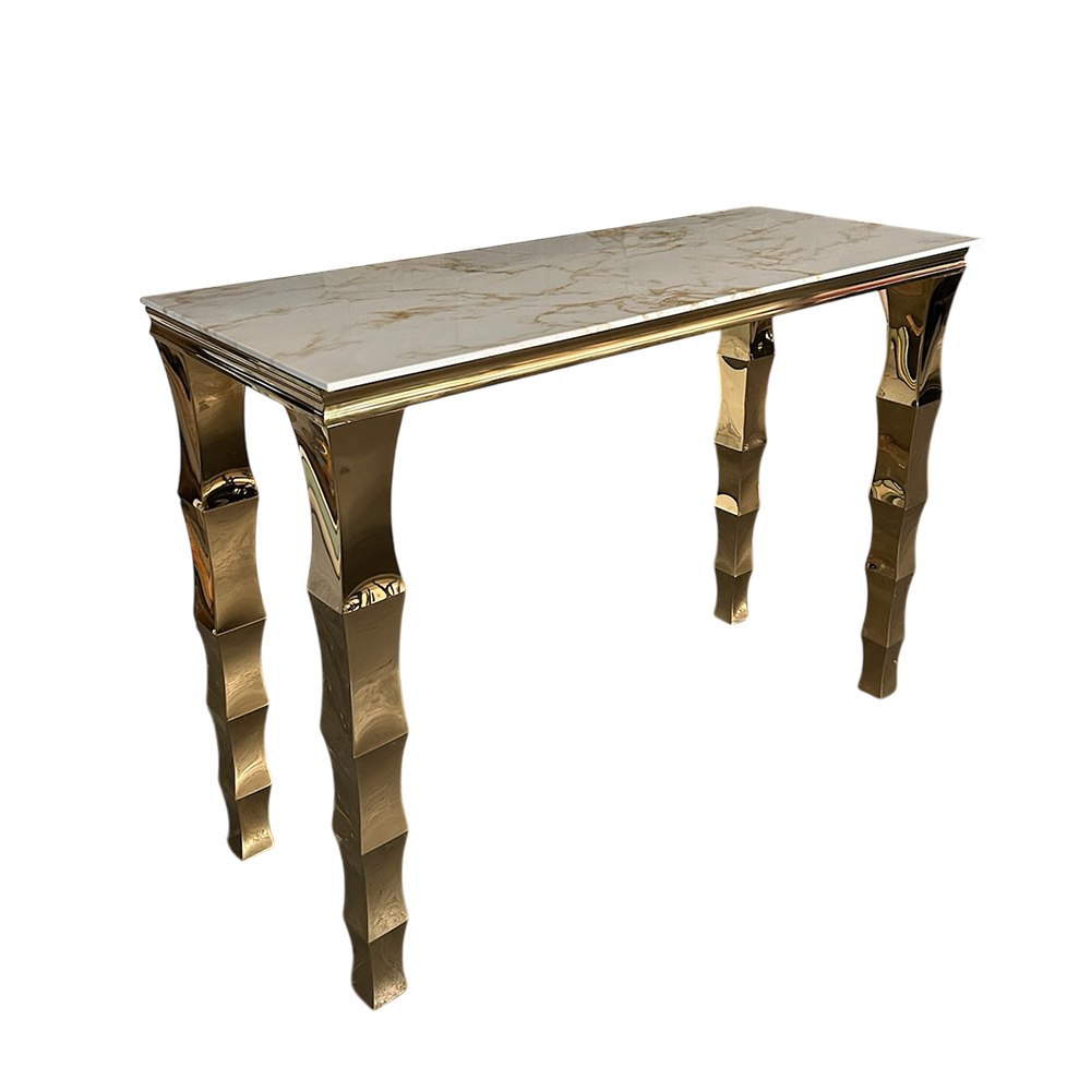 Periquera Cromada Gold con Cubierta de Mármol Calacatta Gold