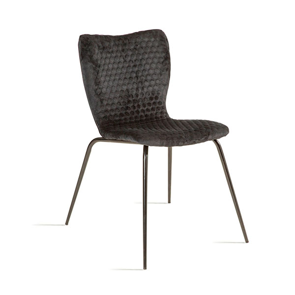 Silla Dicori de terciopelo negro