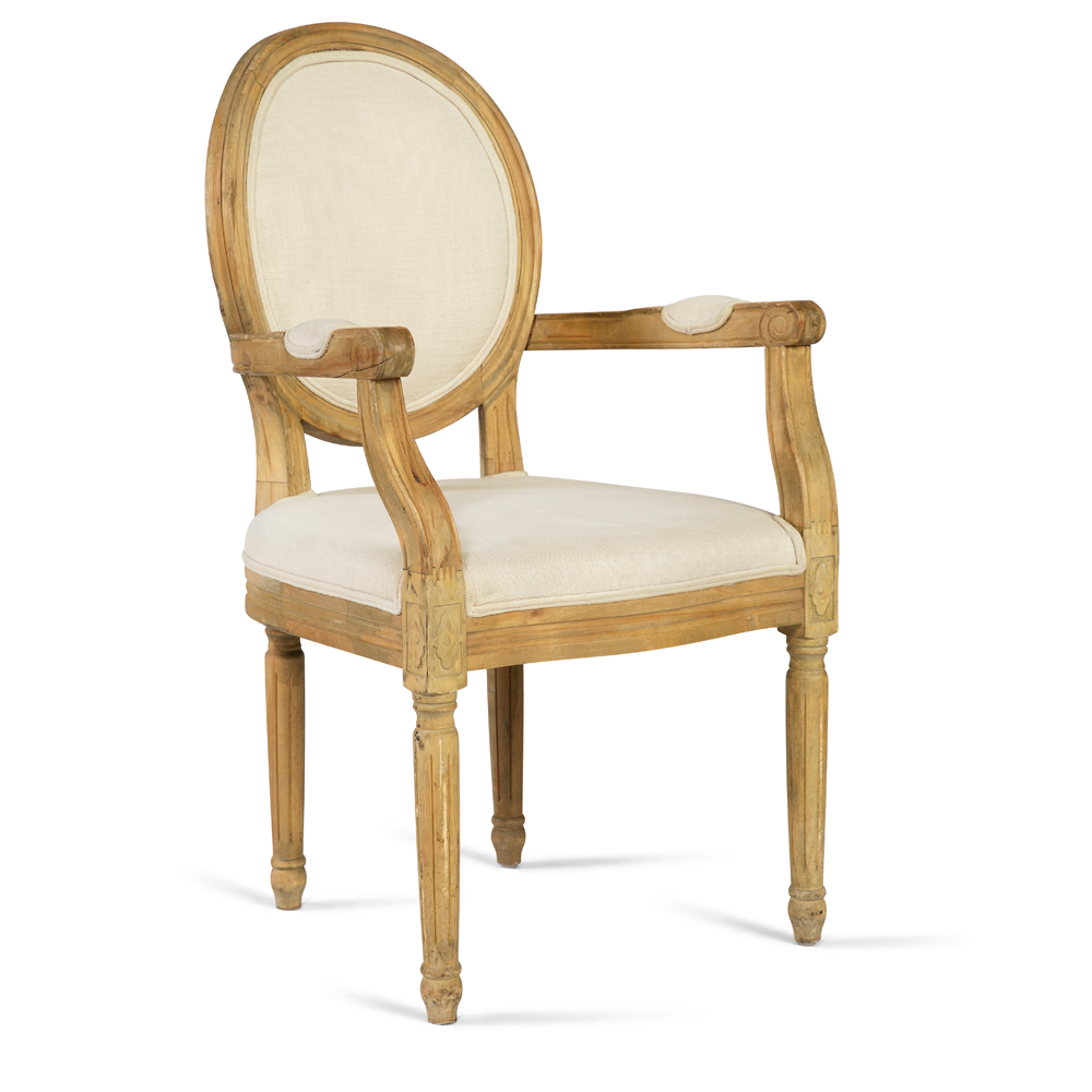 Silla Louis XV de tela beige