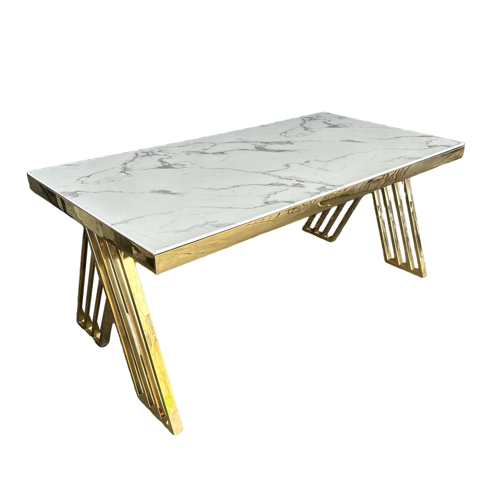 Mesa de novios Deco con cubierta de mármol blanco