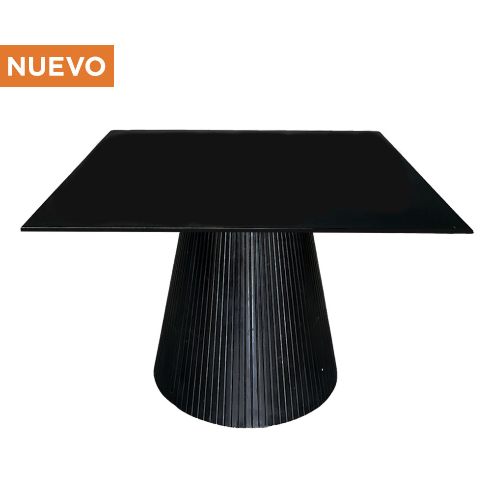 Mesa de Cristal Negro 1.20