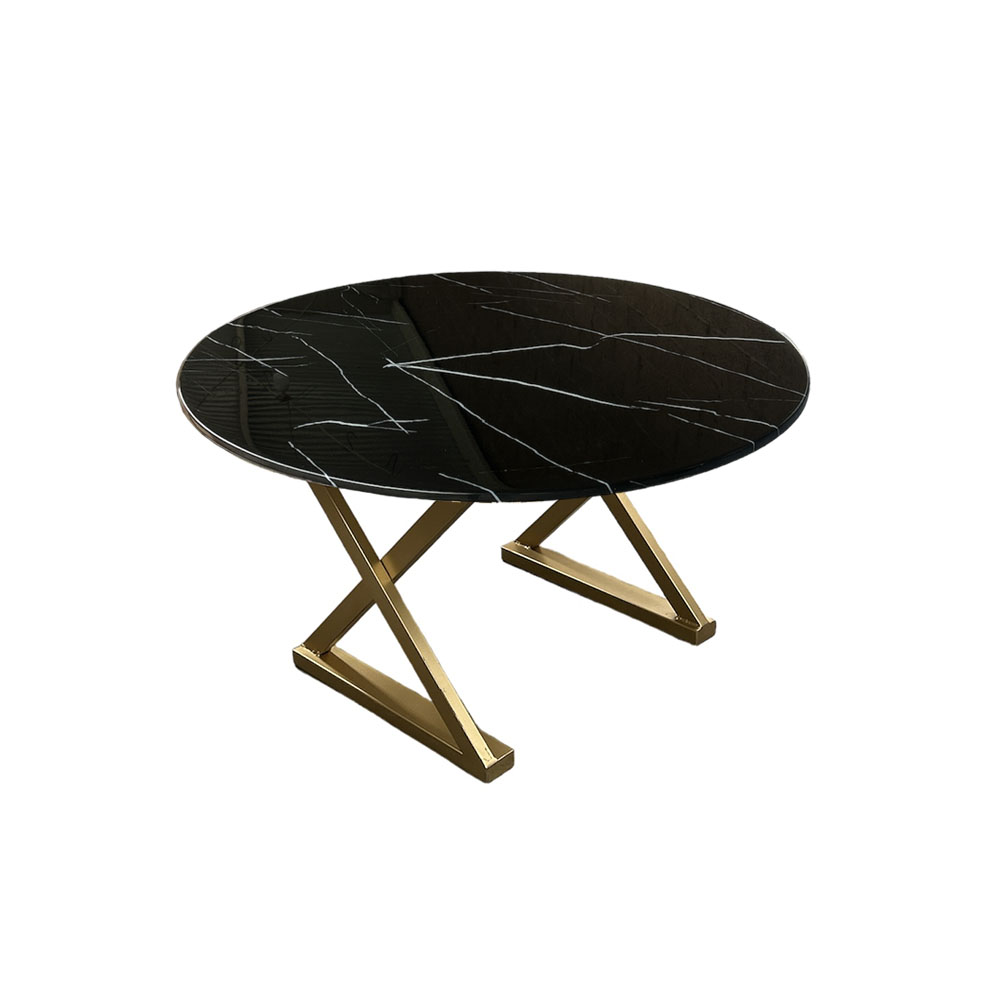 Mesa de centro Gold con cubierta de mármol negro