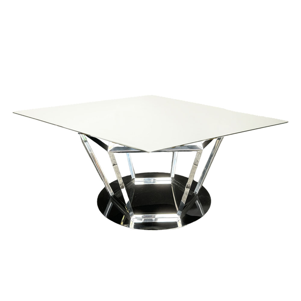 Cubierta cuadrada de espejo con base diamante plateada