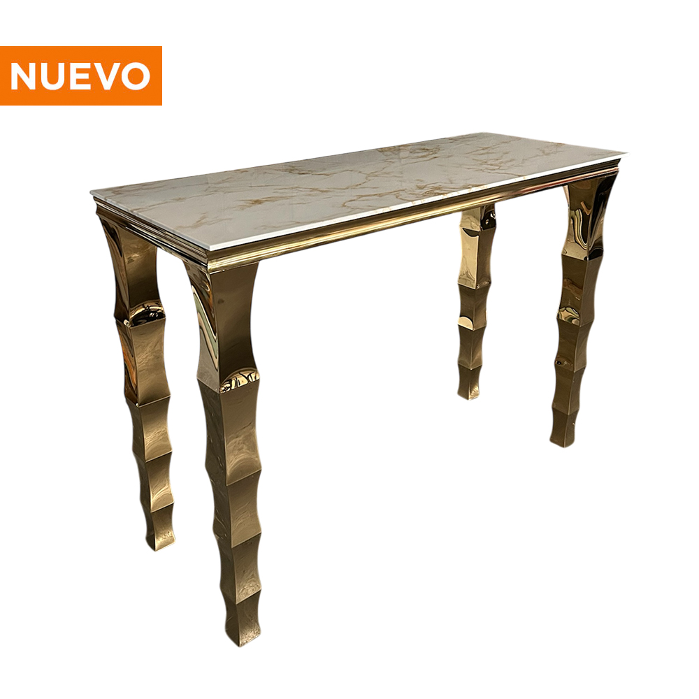 Periquera Cromada Gold con Cubierta de Mármol Calacatta Gold