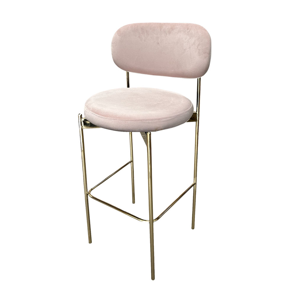 Banco Gold Terciopelo Baby Pink