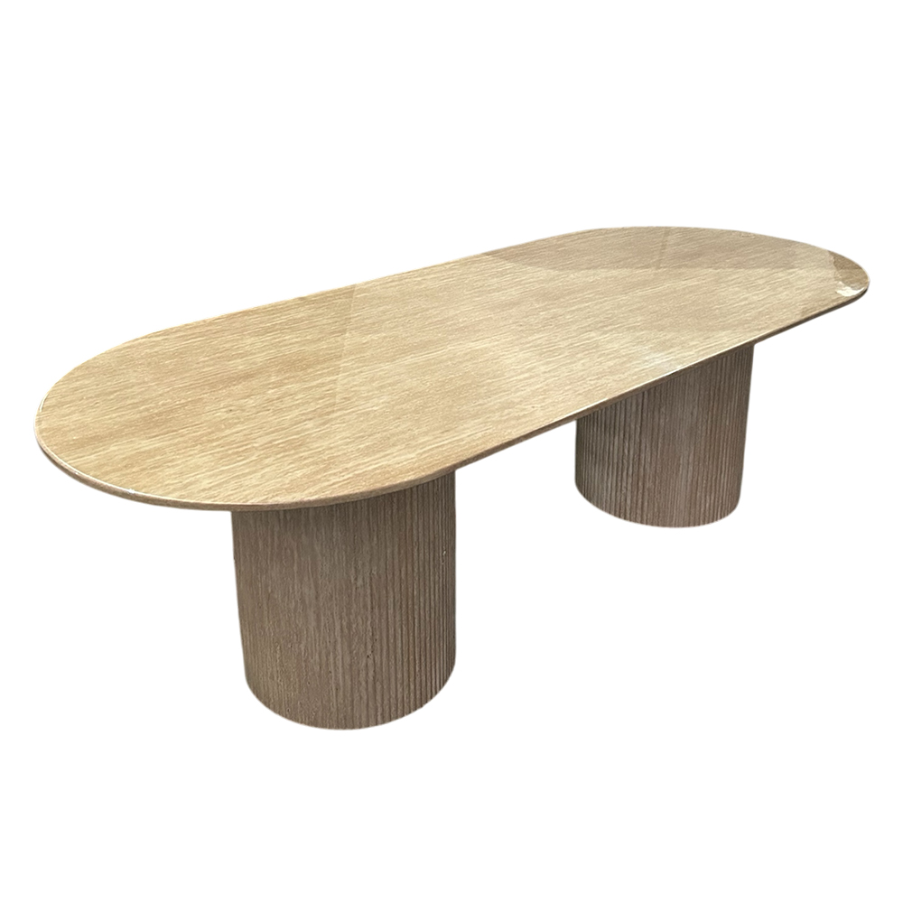 Mesa Ovalada Travertino