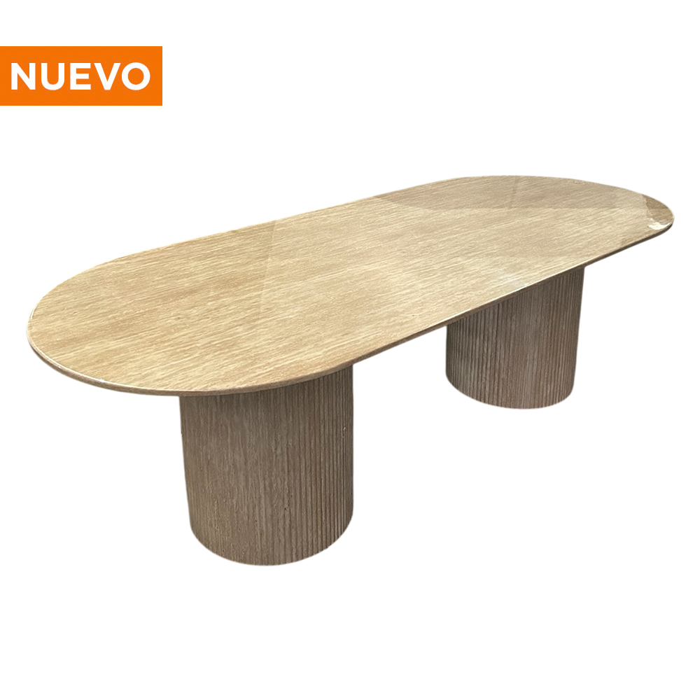 Mesa Ovalada Travertino