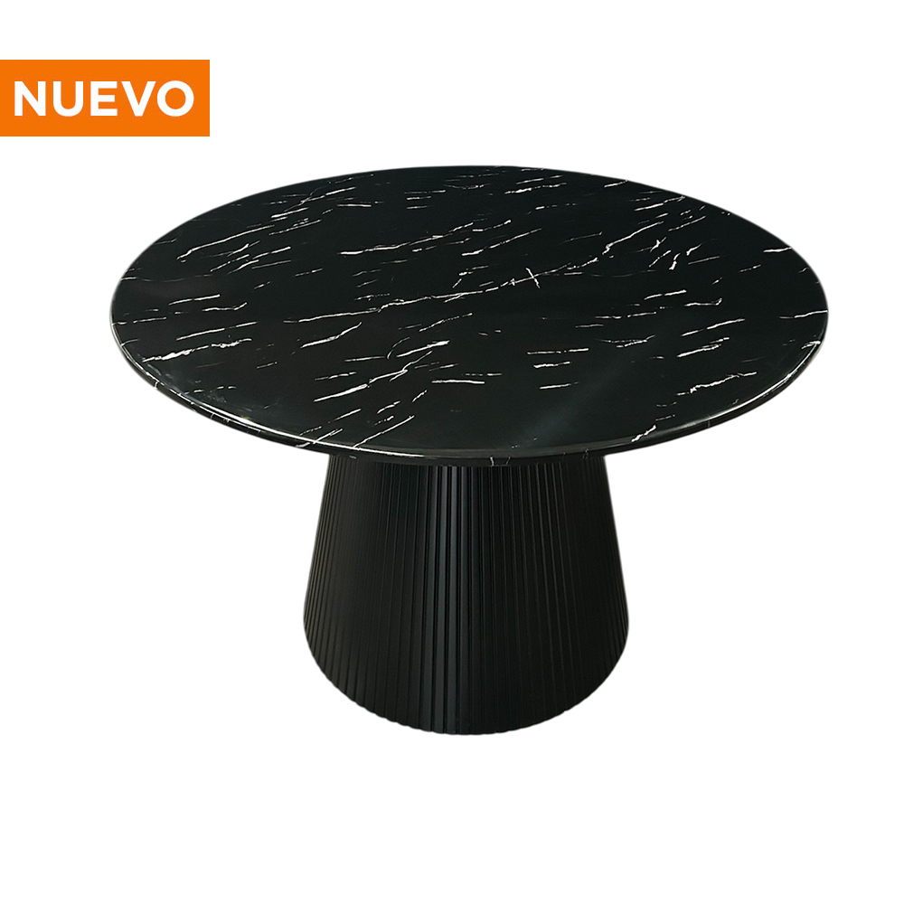 Mesa de Mármol Negra 1.20 con Base Negra