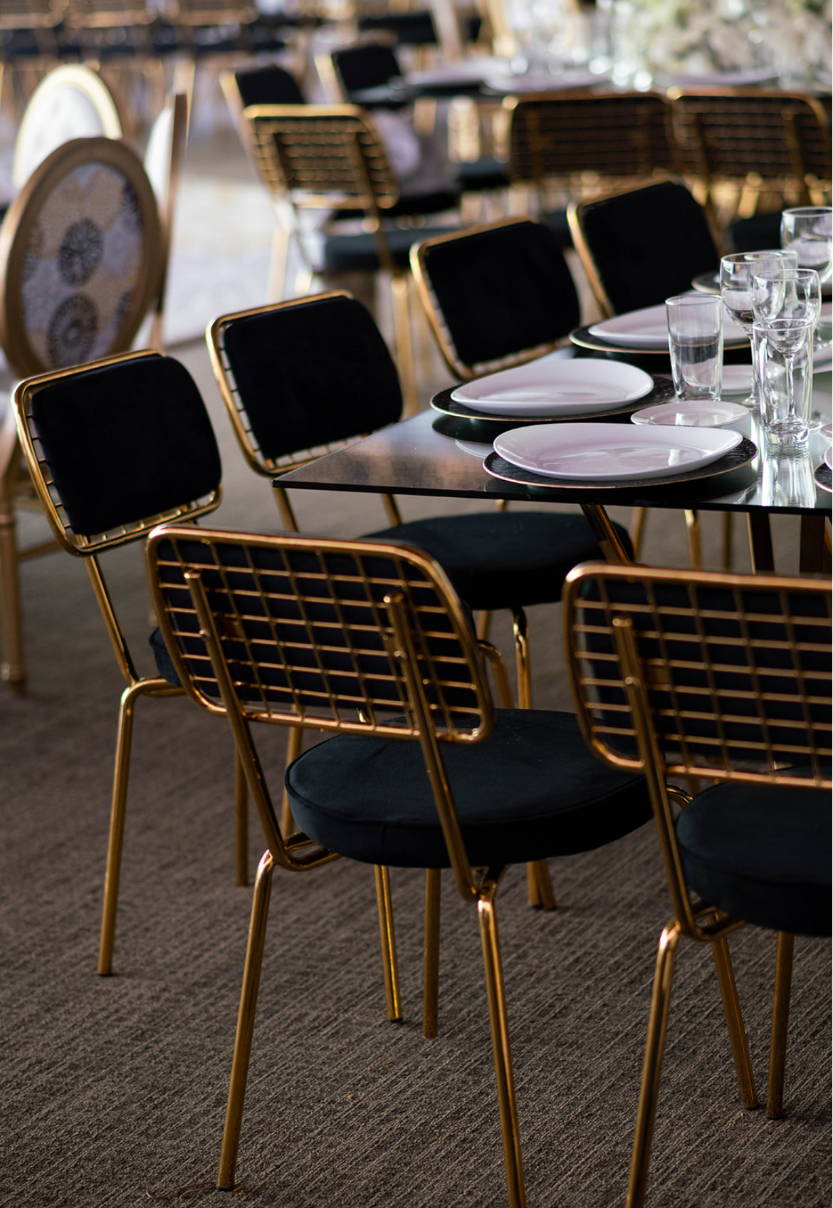 Silla Gatsby dorada con negro