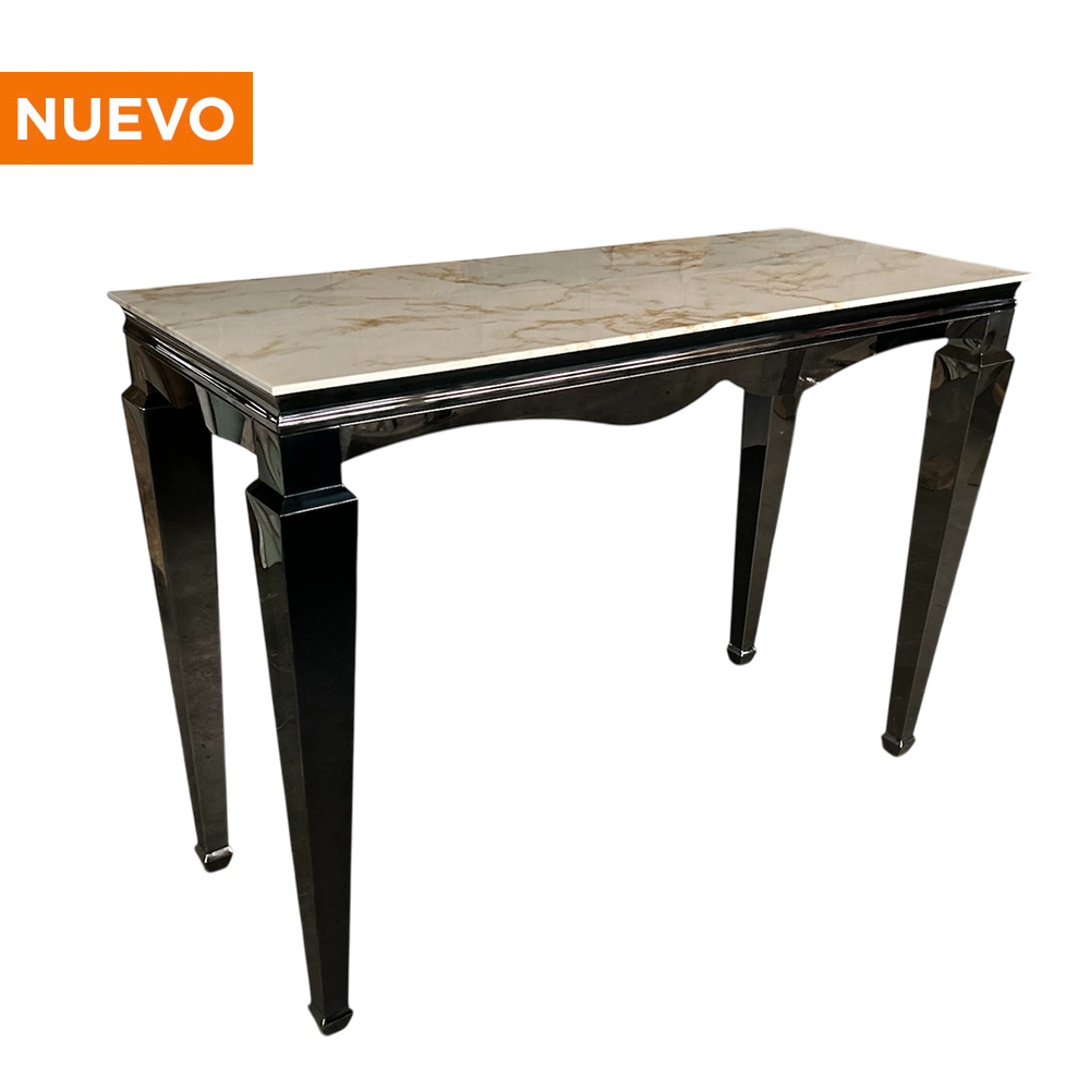 Periquera Cromada Negra con Cubierta Mármol Calacatta Gold