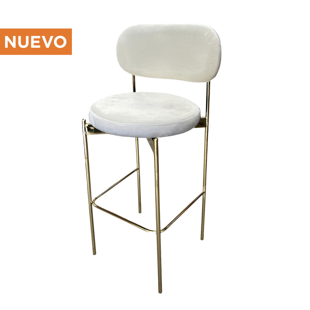 Banco Gold Terciopelo Blanco