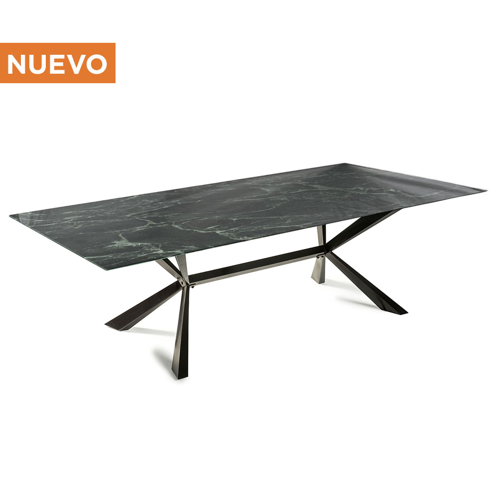 Cubierta Dicori Rectangular de Mármol Verde con Base Araña