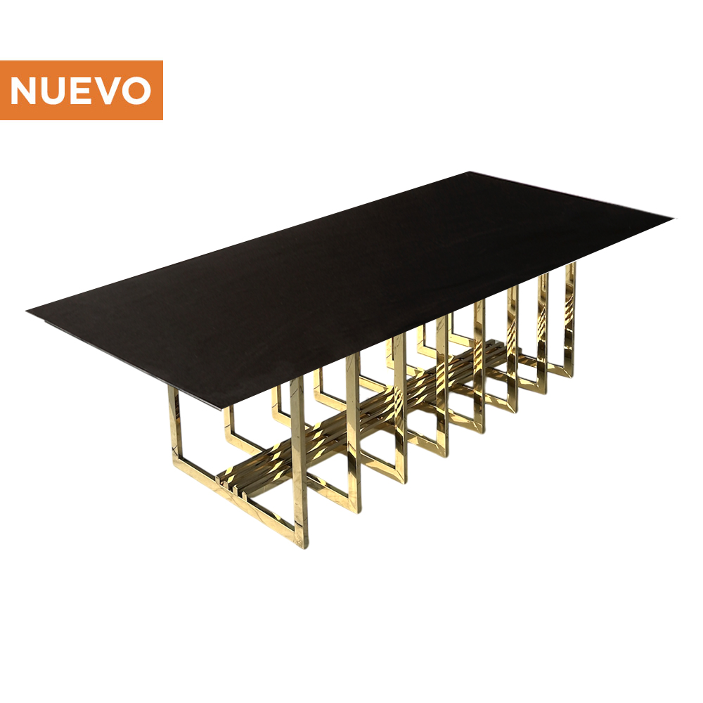 Cubierta de Mármol Negro con Base Jaula Dorada