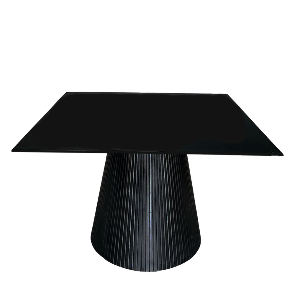 Mesa de Cristal Negro 1.20