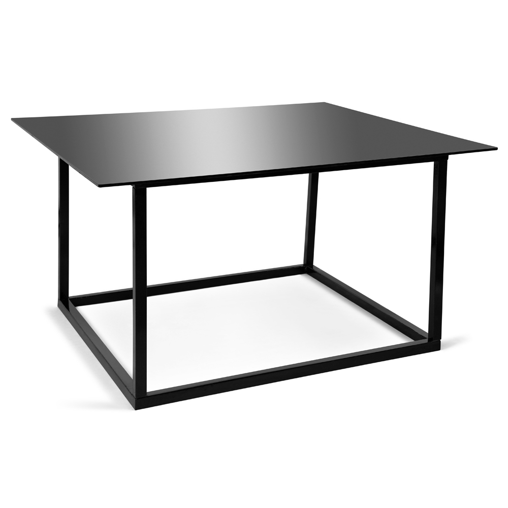 Mesa de cristal negro cuadrada