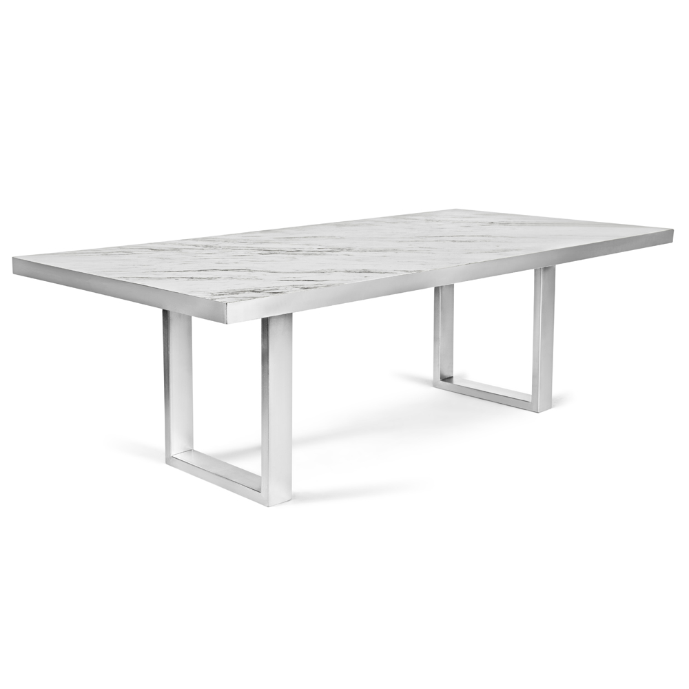 Mesa de formaica estilo mármol blanca