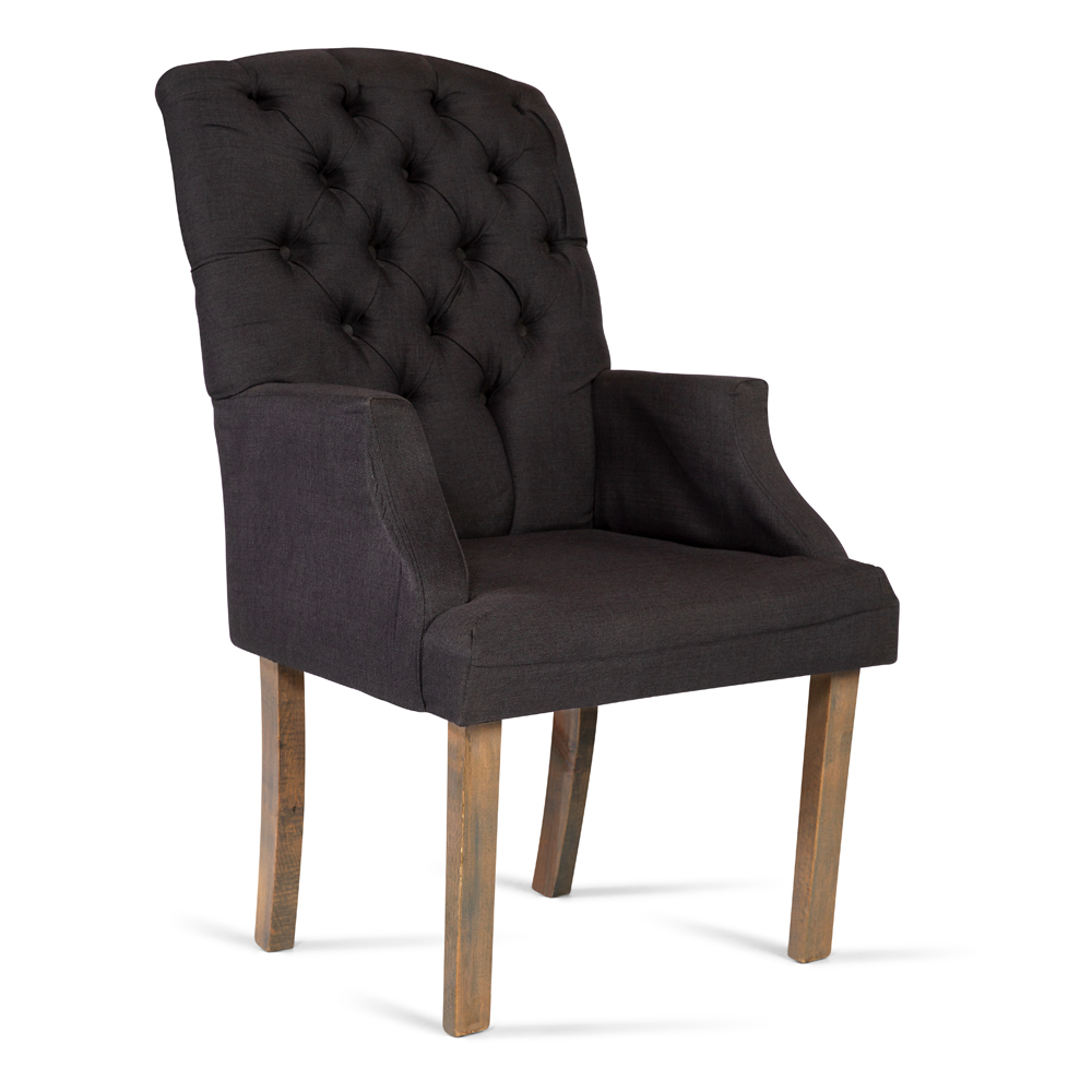 Sillón individual gris oxford capitonada