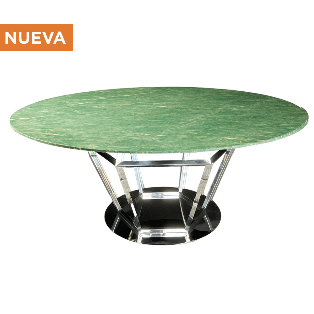 Cubierta Dicori circular verde con base diamante plateada